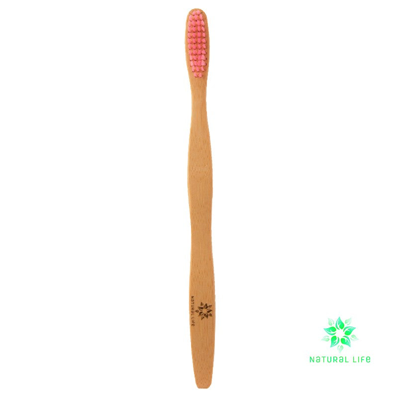 Adult Bamboo Toothbrush Pink - Medium