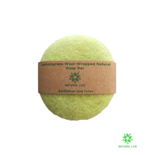 Lemongrass Wool-wrapped Natural Soap Bar - Lime
