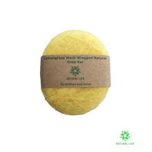 Lemongrass Wool-wrapped Natural Soap Bar - Yellow
